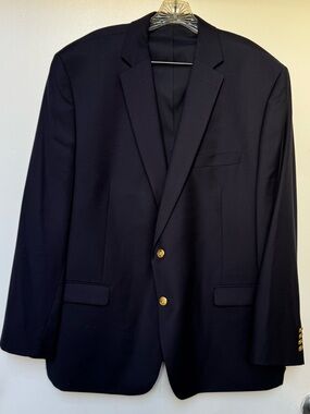Lauren Ralph Lauren Classic Men's Navy Blue Two-Button Blazer 100% Wool 48R